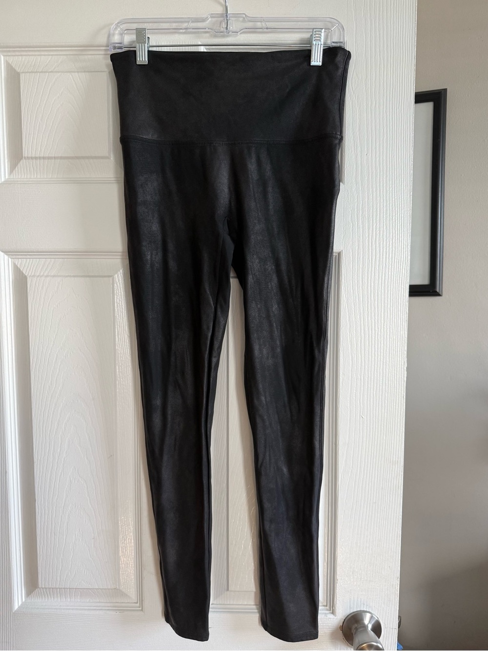 SPANX Black Faux-Leather High-Waist Leggings